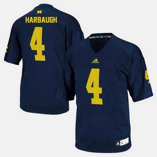 Men Michigan Wolverines Jim Harbaugh College Football Navy Jersey